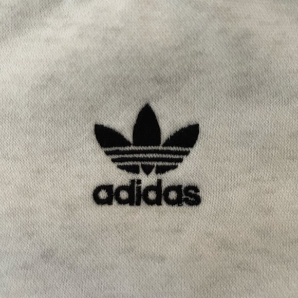 Adidas Cropped Crewneck Sweatshirt Heather Grey M - Picture 3 of 4